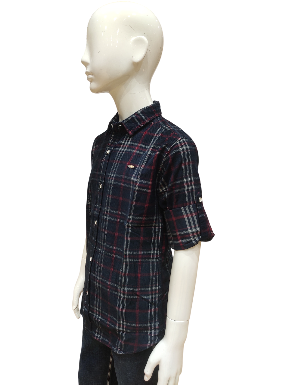 Boys Blue Checked Full Sleeve Fancy Shirt