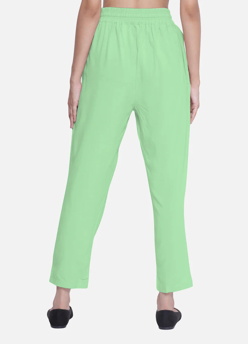 Women's Green Stylish Casual Travelling Pant