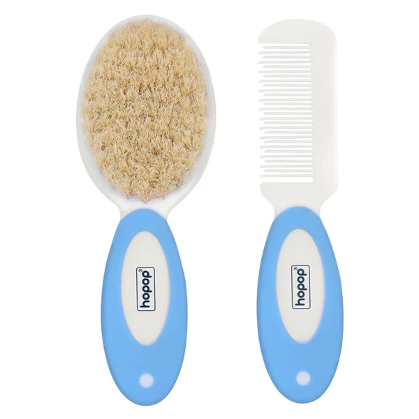 Hopop Natural Bristle Comb & Brush Set