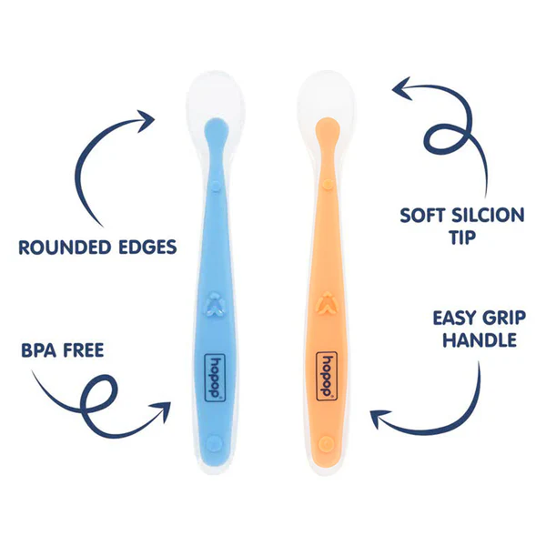 Hopop Soft Silicone Tip Feeding Spoons Pack of 2