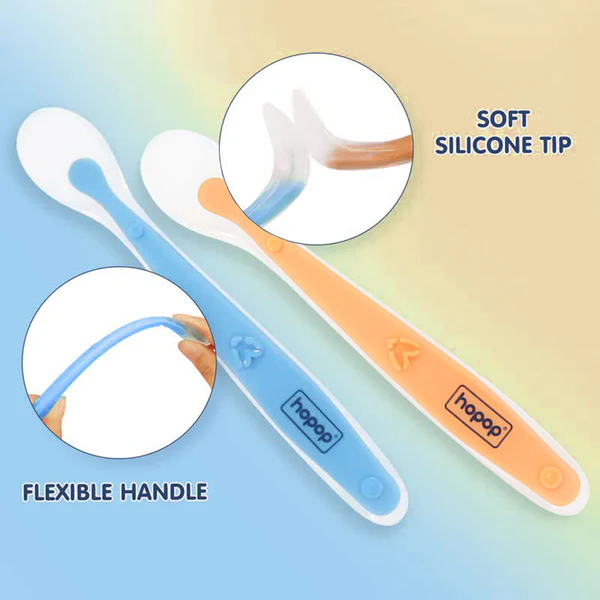 Hopop Soft Silicone Tip Feeding Spoons Pack of 2