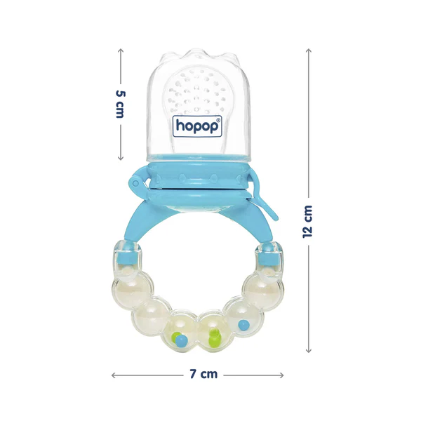 Hopop Silicone Food/Fruit Nibbler with Rattle Handle