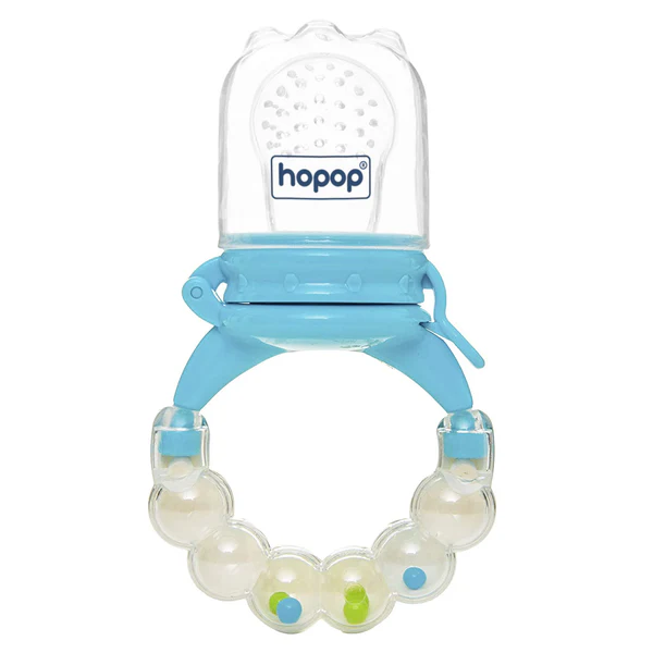 Hopop Silicone Food/Fruit Nibbler with Rattle Handle