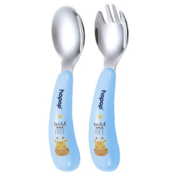 Hopop Stainless Steel Spoon & Fork Set with Travel Case
