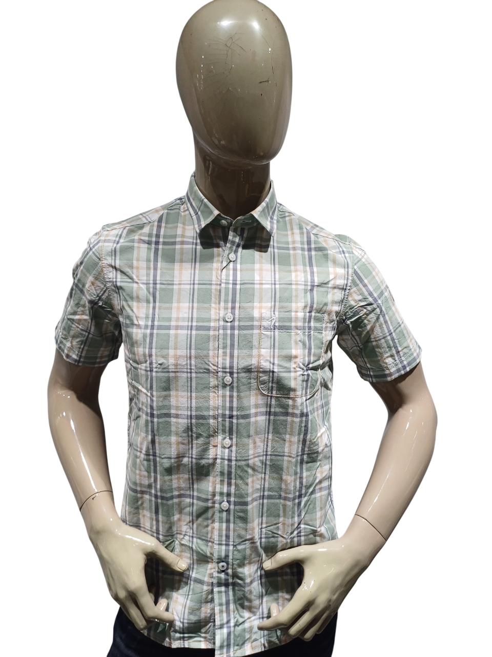 Mens Checked Half Sleeve Casual Shirt