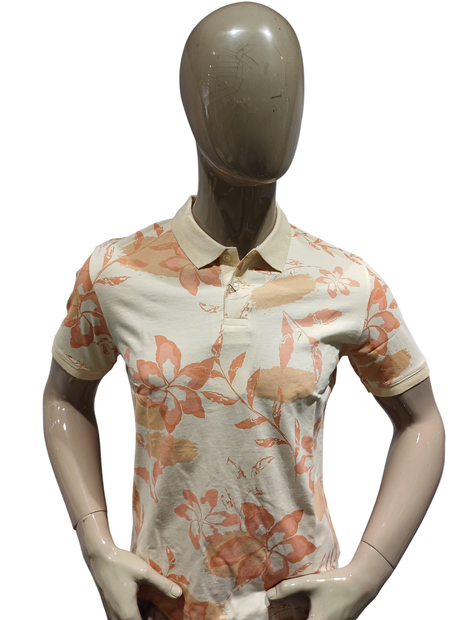 Mens Chalk Floral Printed Polo T-Shirt