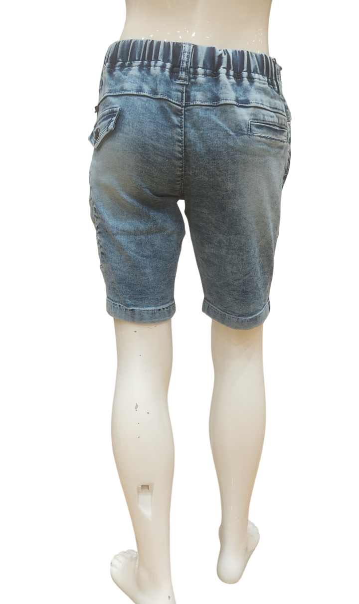 Boys Stone Wash Round Elastic Fancy Denim Jamaican
