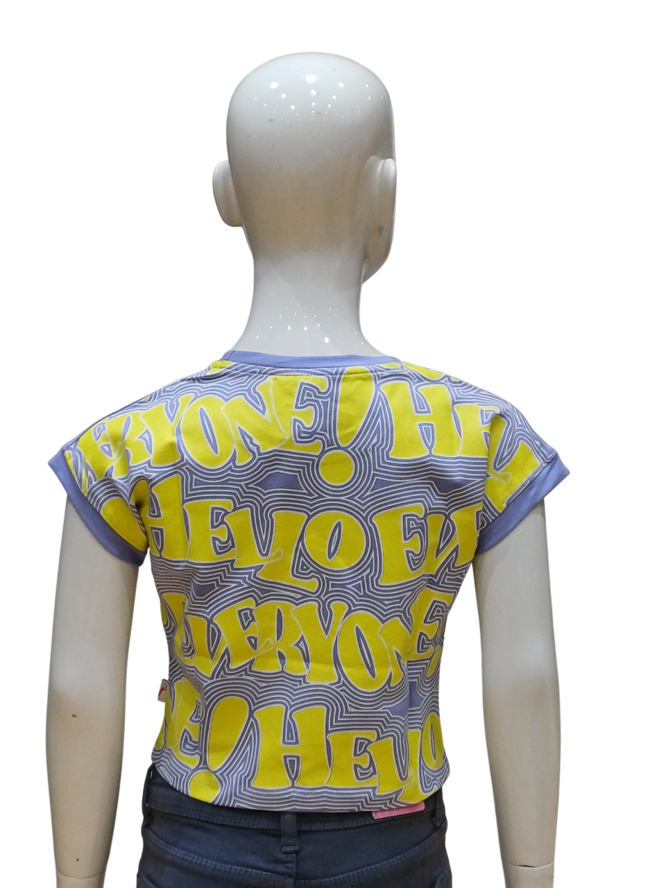 Girls Lavender Fancy Printed Crop Top