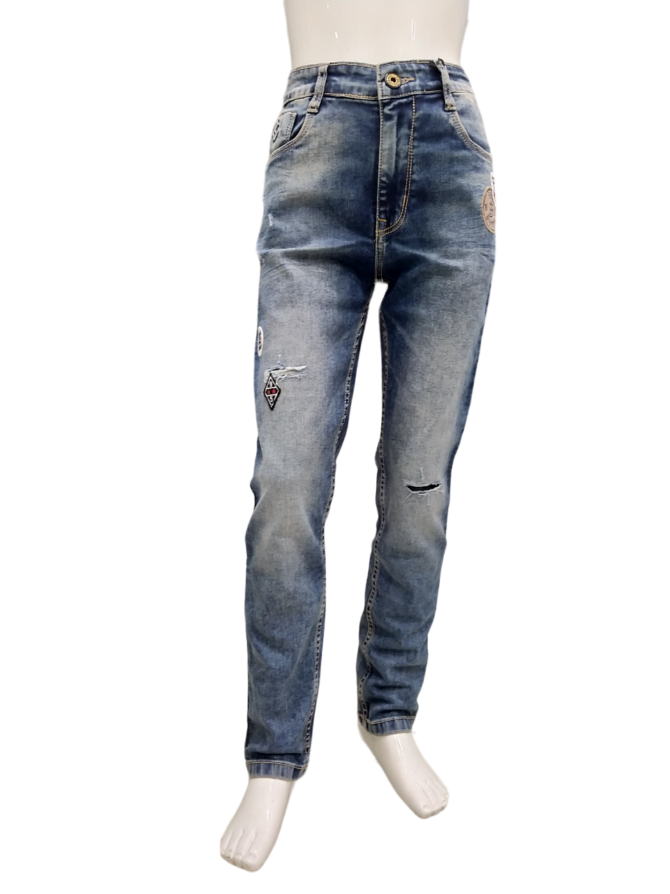 Boys Stone Wash Fancy Jeans