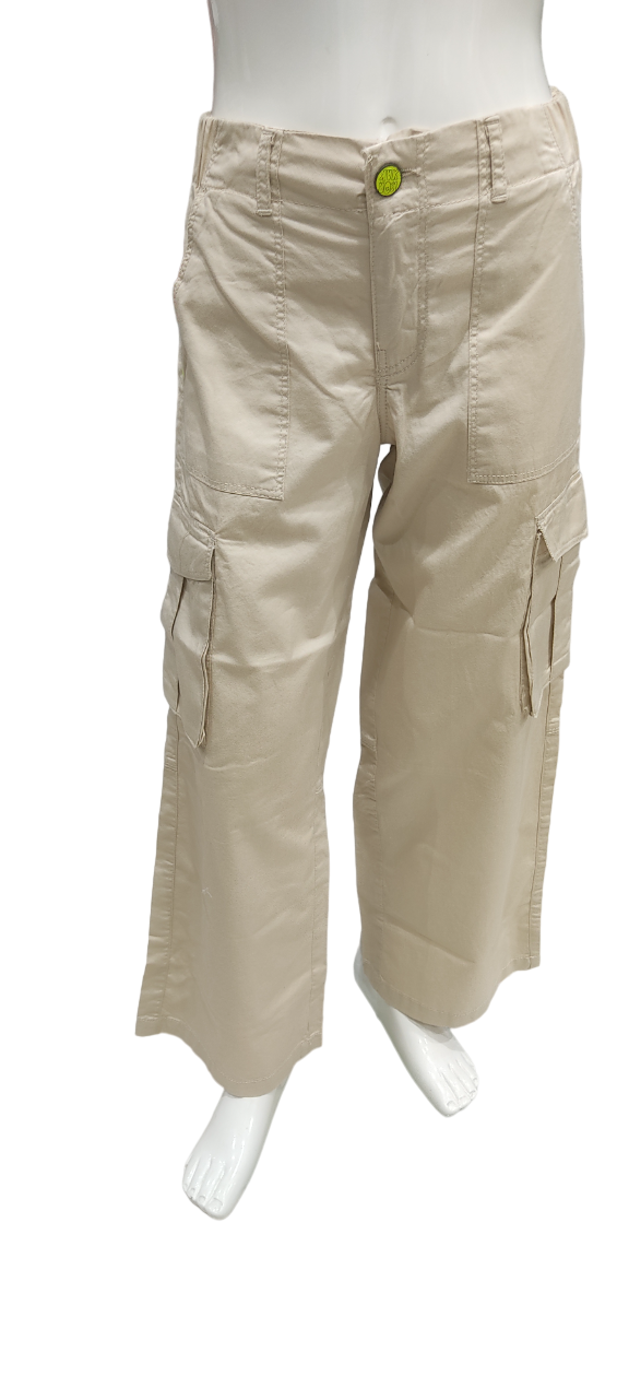 Girls Fawn Cotton Cargo Pant