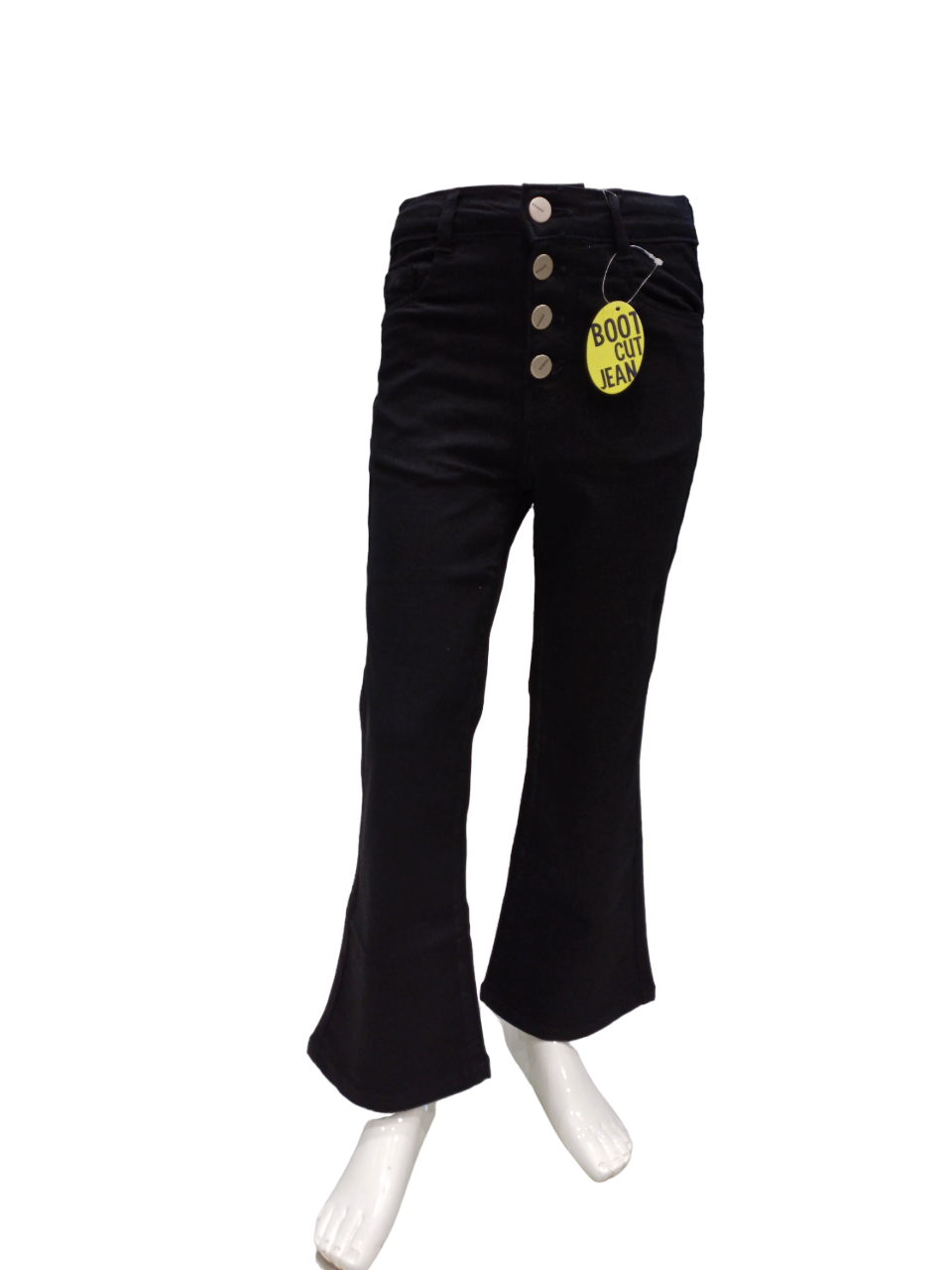 Girls Black Stylish Boot Cut Jeans