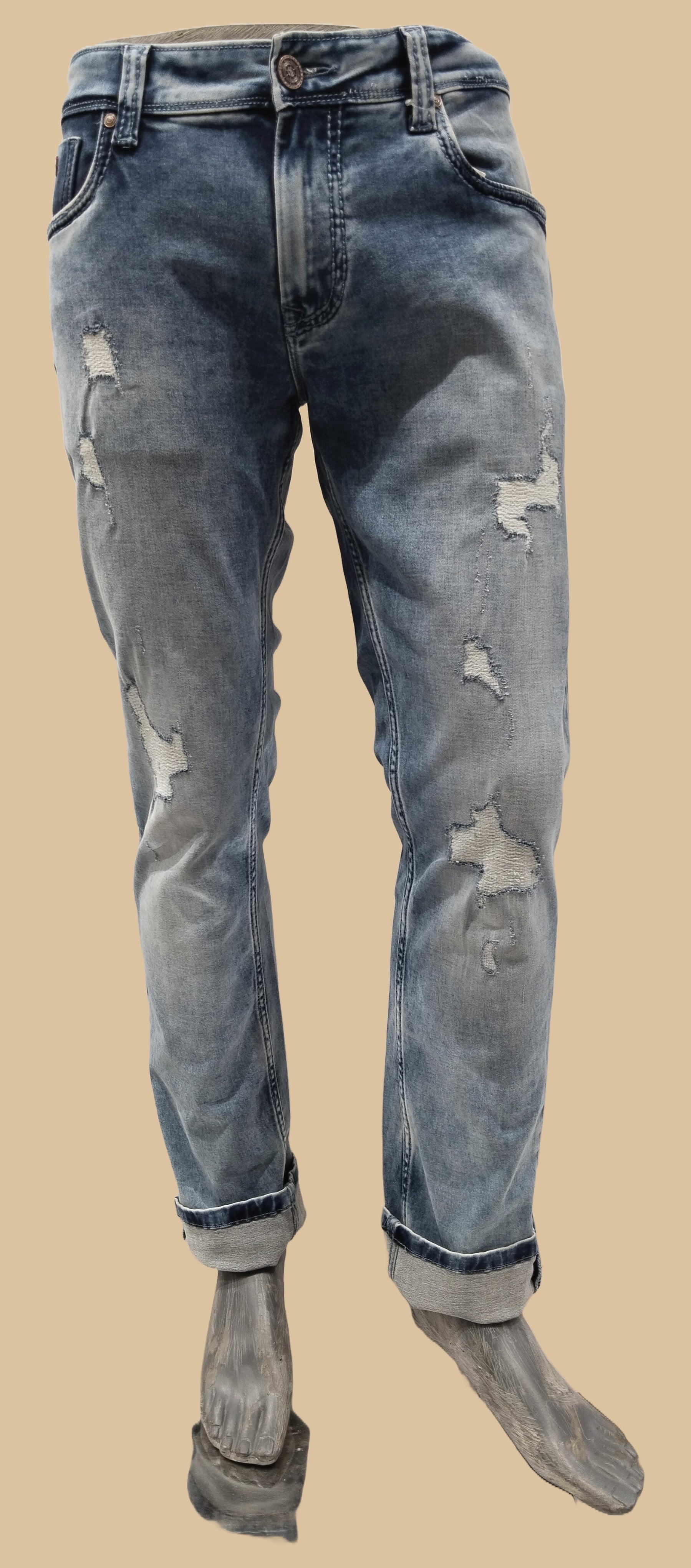 Mens Ice Wash Regular Jeans