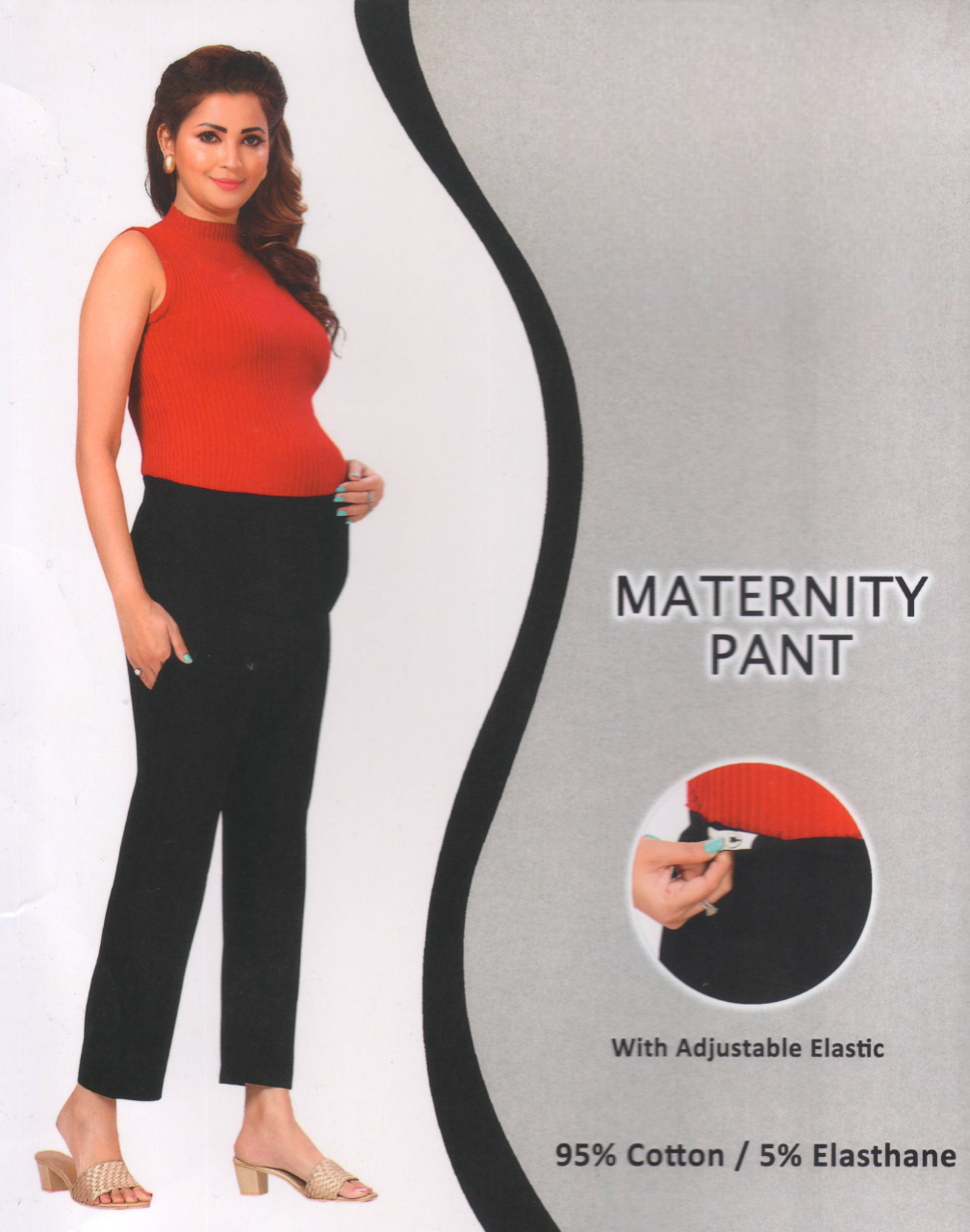 Women's Black Maternity Straight Fit Pant