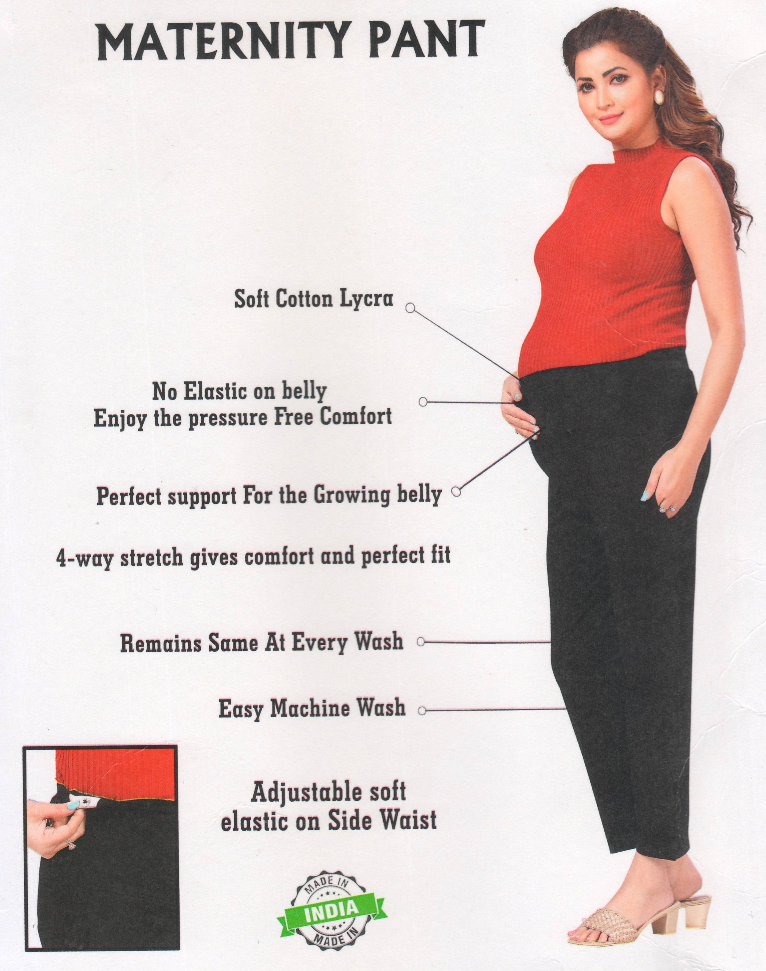 Women's Black Maternity Straight Fit Pant