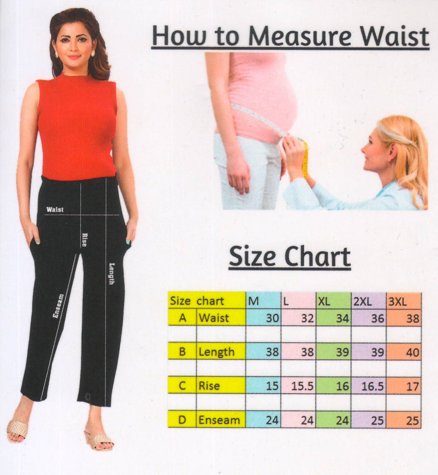 Women's Black Maternity Straight Fit Pant
