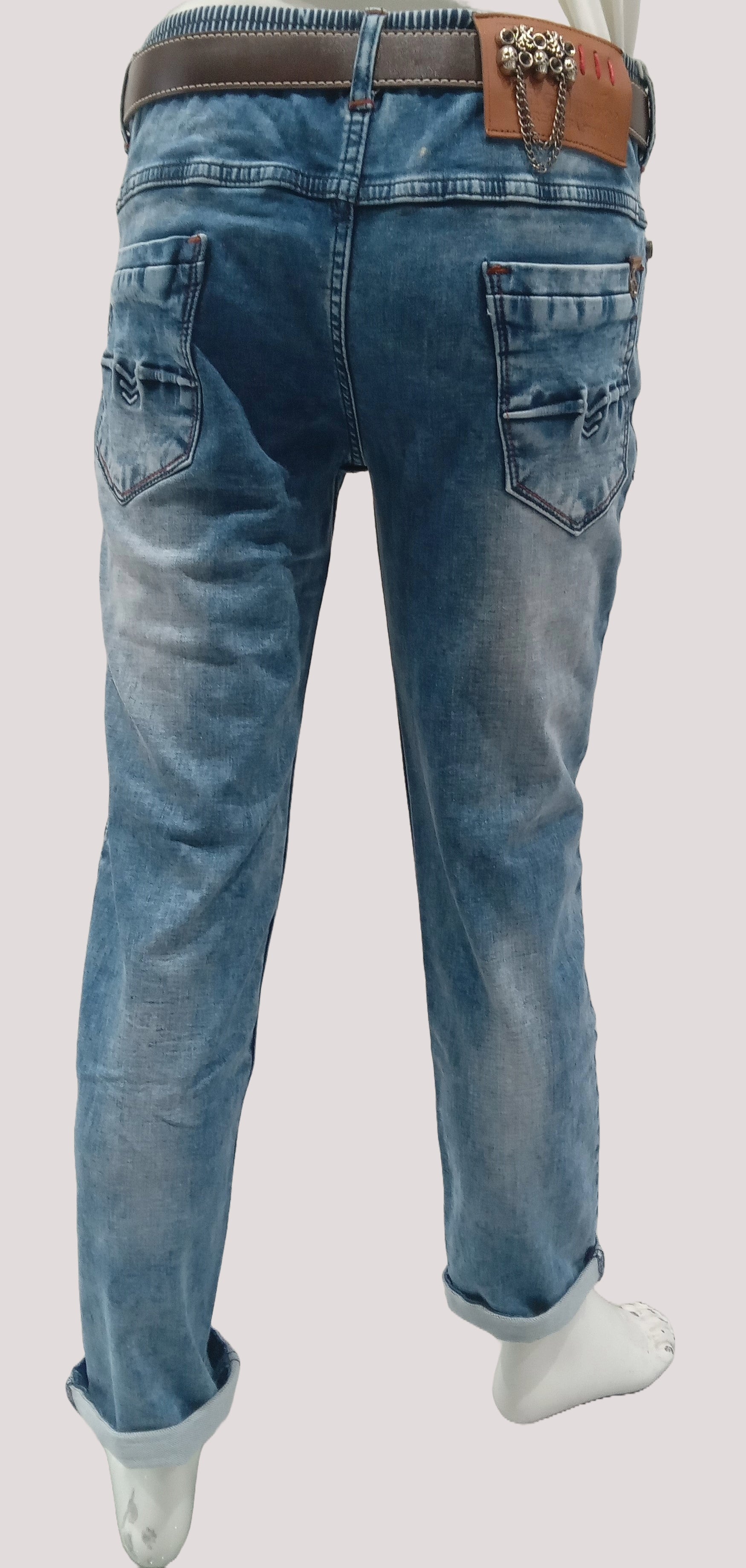 Boys Stone Wash Fancy Denim Jeans