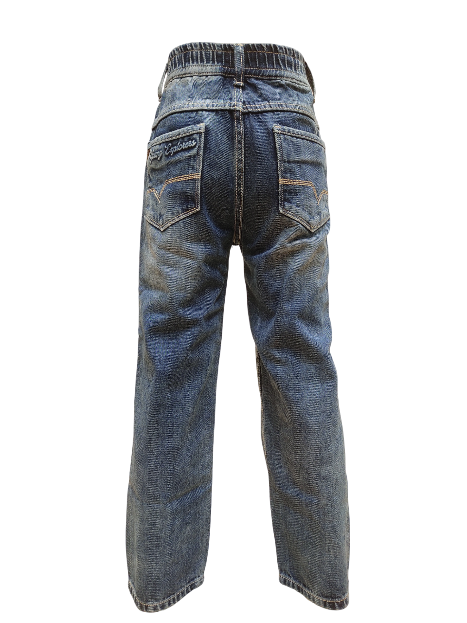 Boys Stone Wash Round Elastic Fancy Denim Jeans