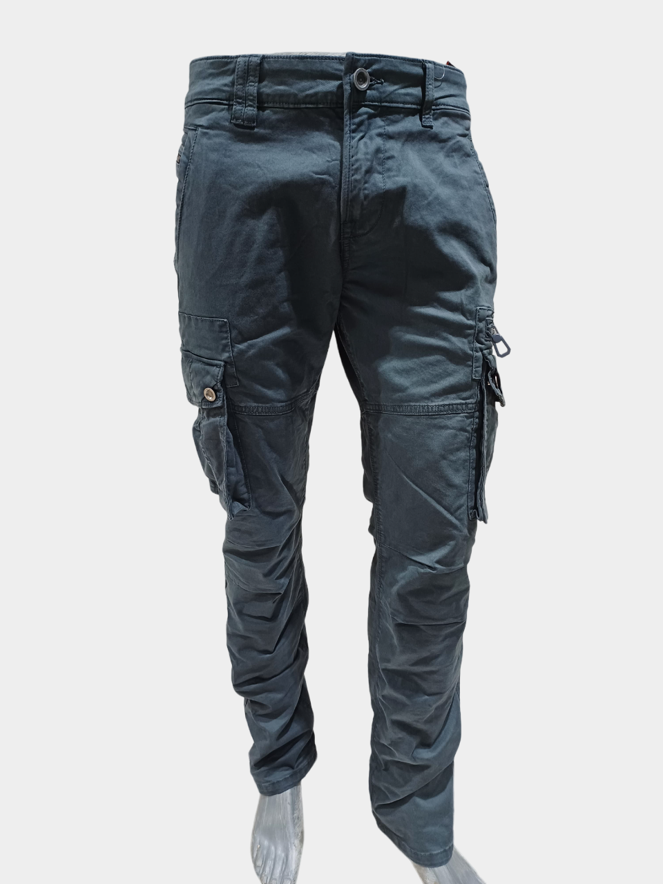 Men's Cobalt Color Six Pocket Stylish Cargo Pant