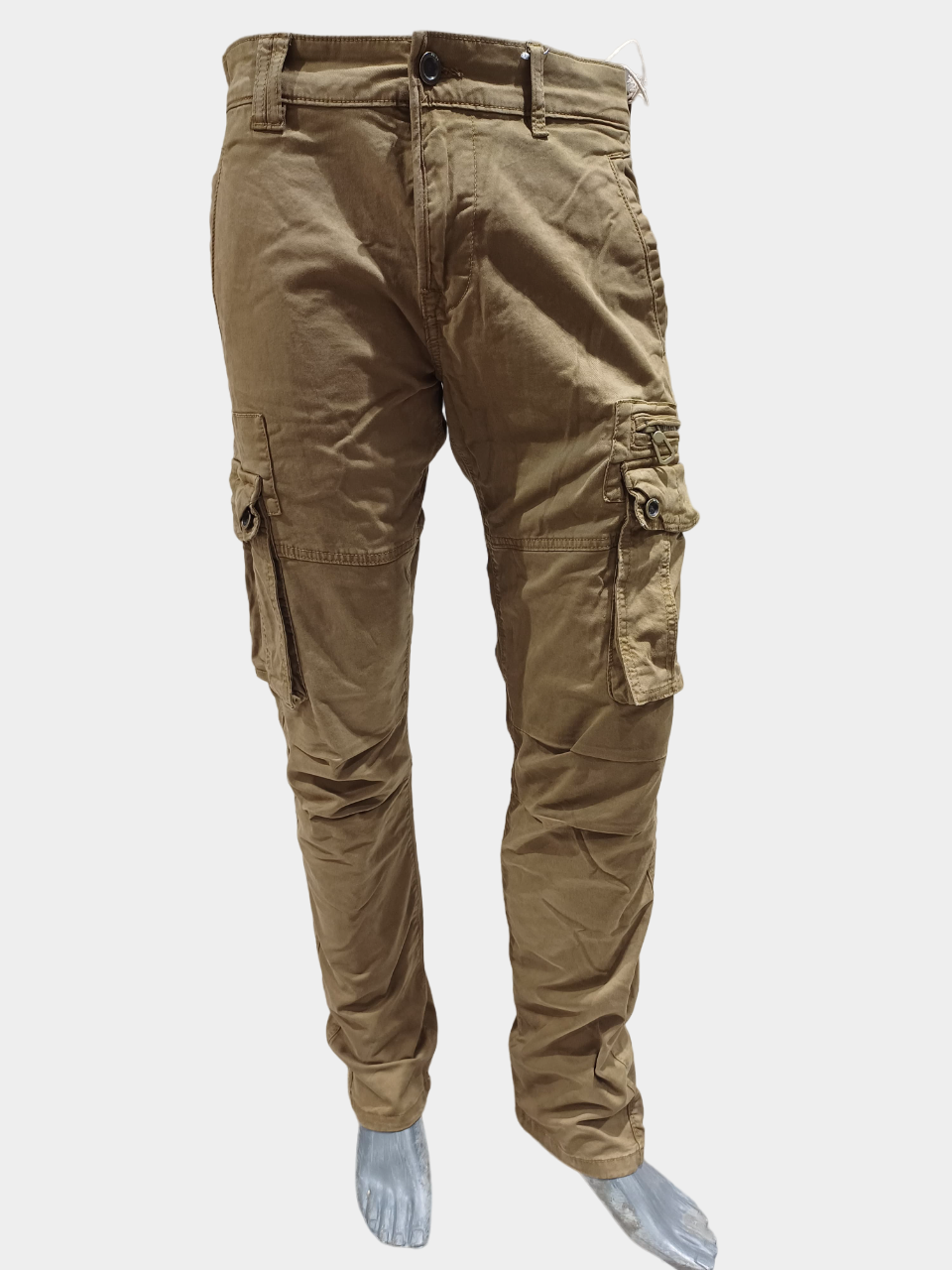 Men's Dark Khaki Six Pocket Stylish Cargo Pant