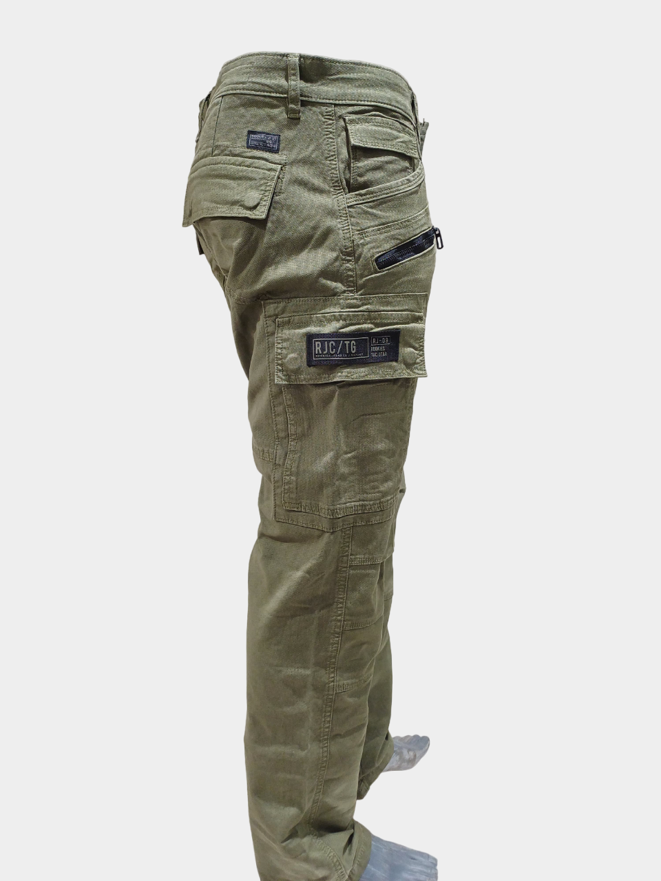 Men's Olive Six Pocket Stylish Cargo Pant