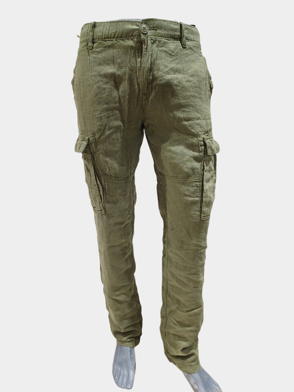 Men's Olive Six Pocket Stylish Cargo Pant