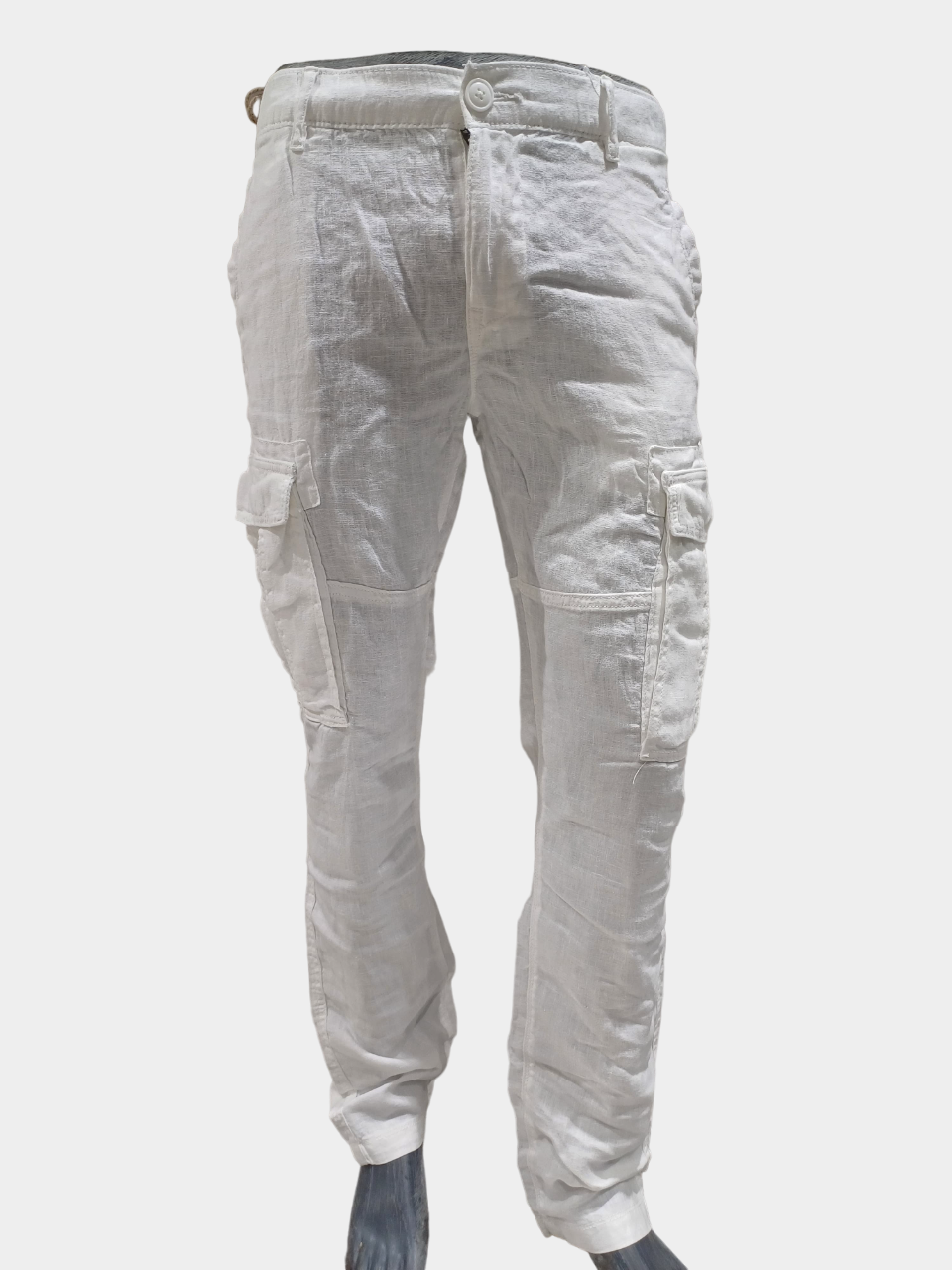 Men's White Six Pocket Stylish Cargo Pant