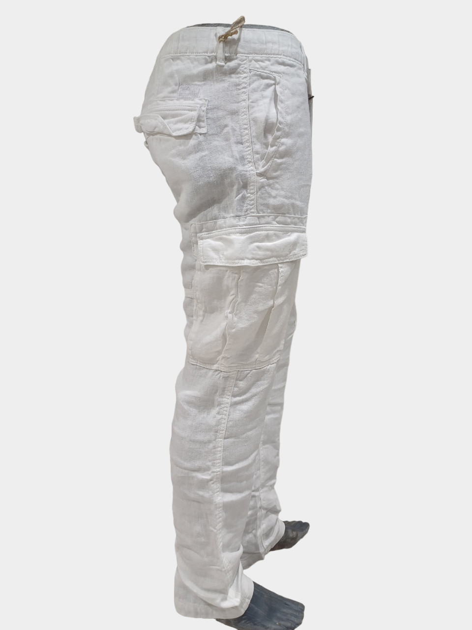 Men's White Six Pocket Stylish Cargo Pant