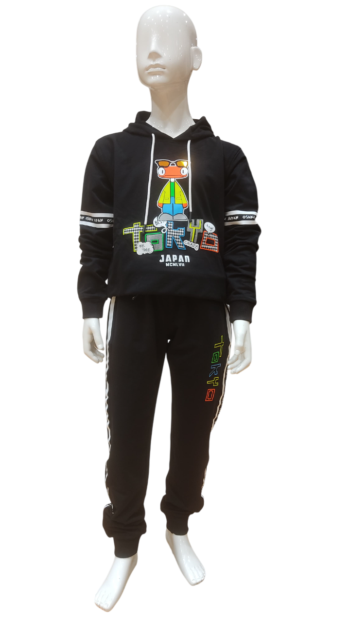 Boys Black Printed Fancy Co-Ordinates Set