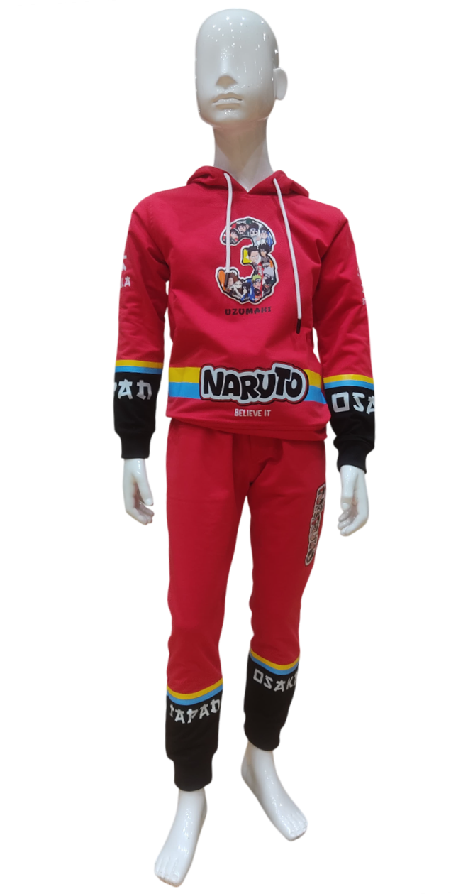 Boys Red Printed Fancy Co-Ordinates Set