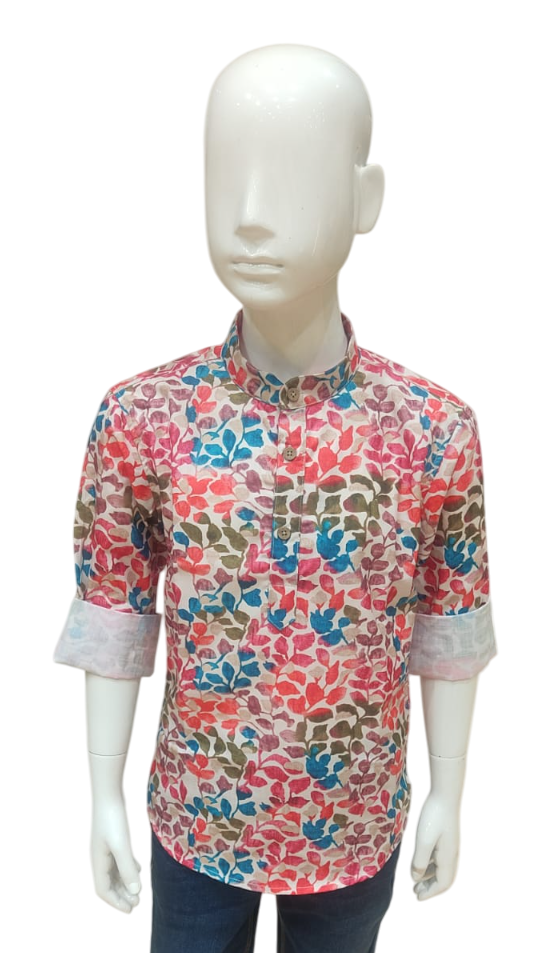 Boys Multi Print Full sleeve Short Kurta