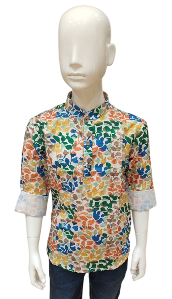 Boys Multi Print Full sleeve Short Kurta