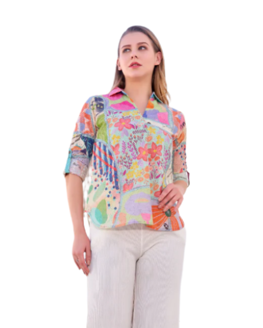 Women's Floral Multi Printed Fancy Top