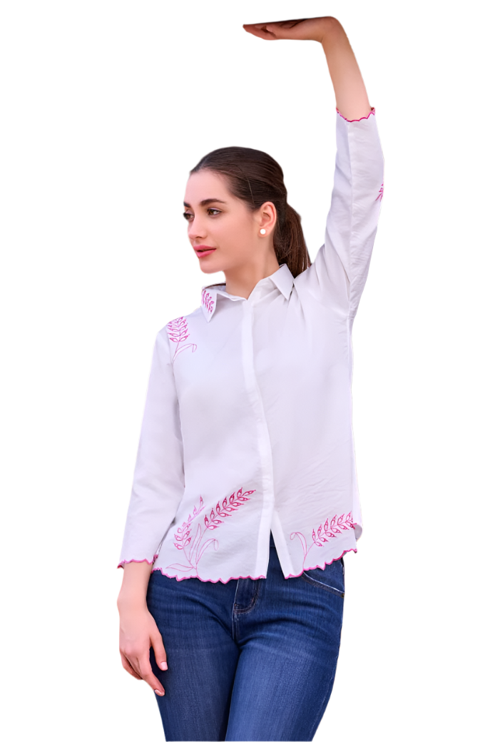 Women's Pink Printed Fancy Top