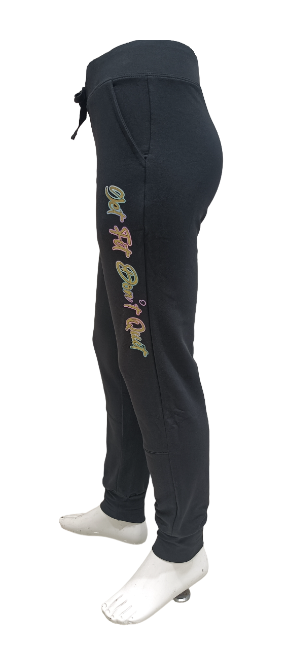 Girls Black Printed Fancy Joggers Track Pant