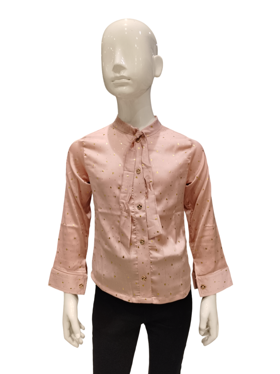 Girls Peach Front Open Fancy Top