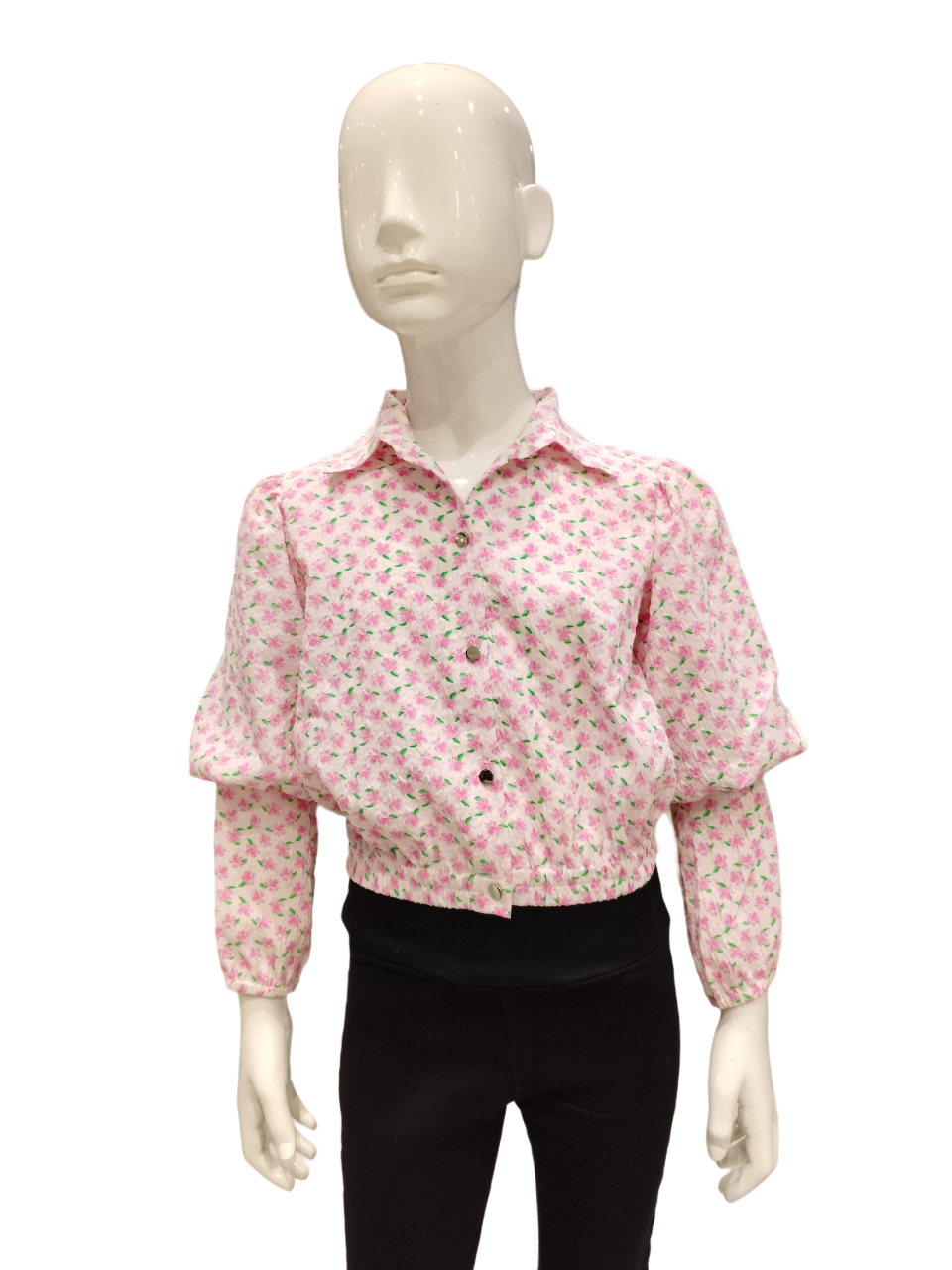 Girls Pink Printed Fancy Top