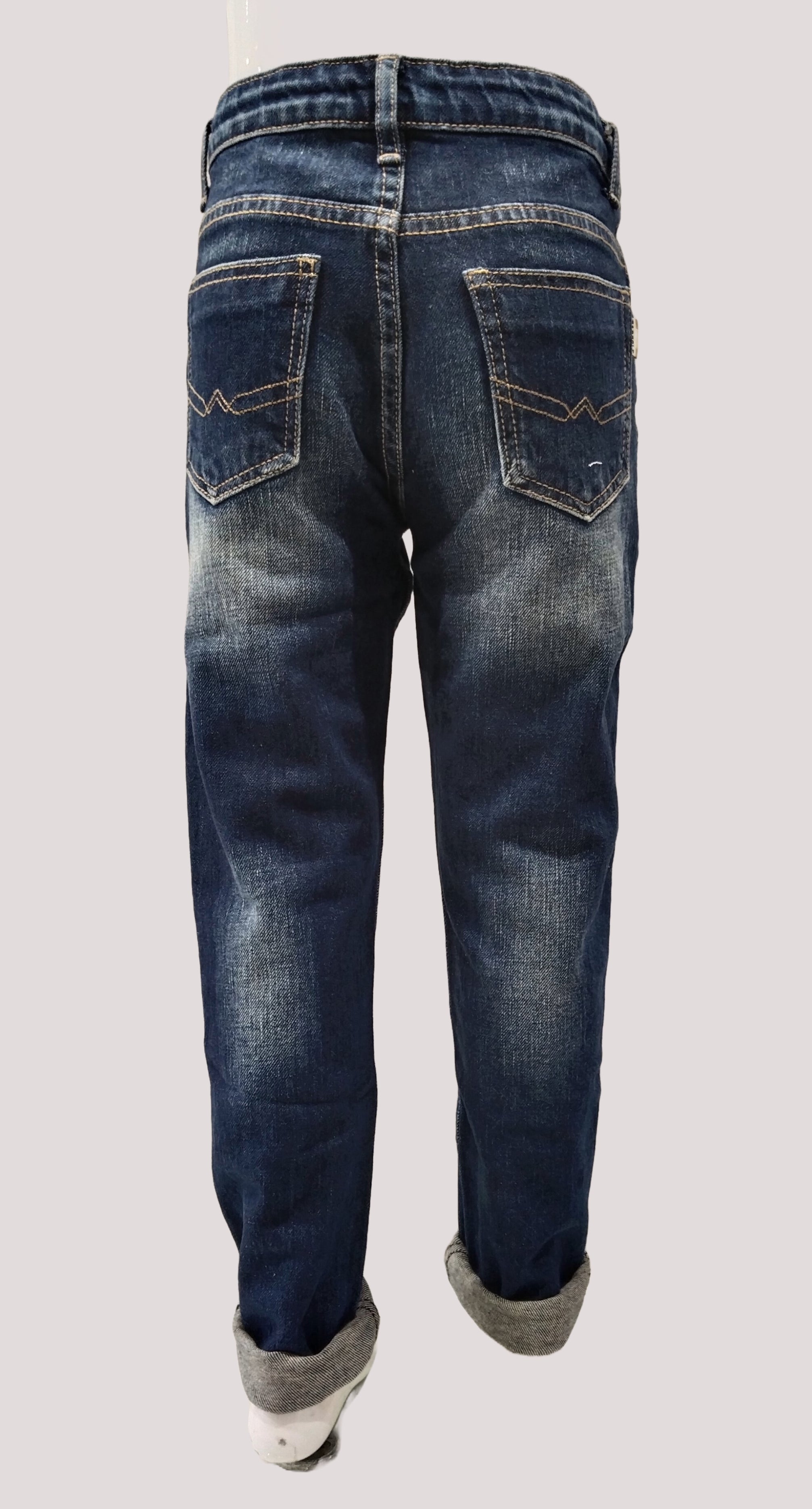 Boys Fancy Stylish Dark Blue Full Pant Jeans