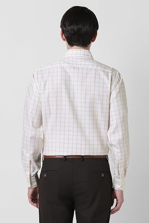 Vanheusen Men's Checked Full Sleeve Cotton Formal Shirt
