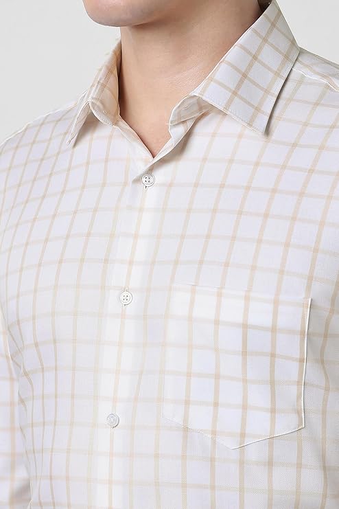 Vanheusen Men's Checked Full Sleeve Cotton Formal Shirt