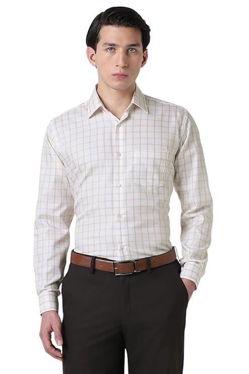 Vanheusen Men's Checked Full Sleeve Cotton Formal Shirt