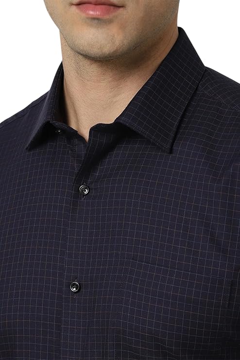 Vanheusen Men's Checked Full Sleeve Cotton Formal Shirt