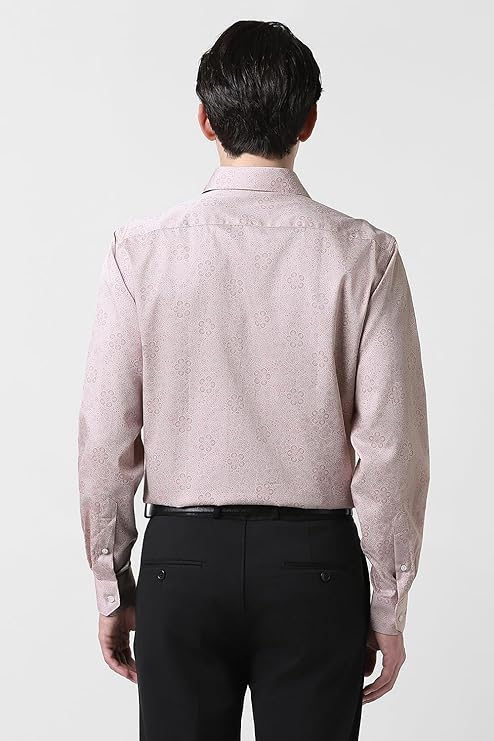 Vanheusen Men's Self Print Full Sleeve Party Wear Formal Shirt