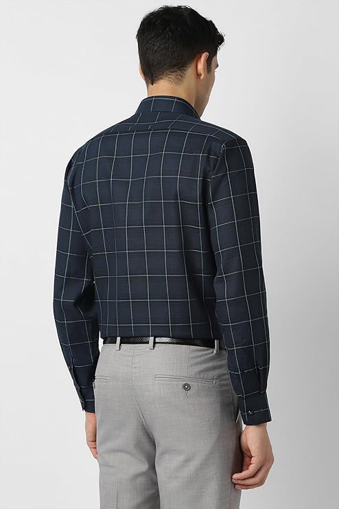 Vanheusen Men's Checked Full Sleeve Cotton Formal Shirt