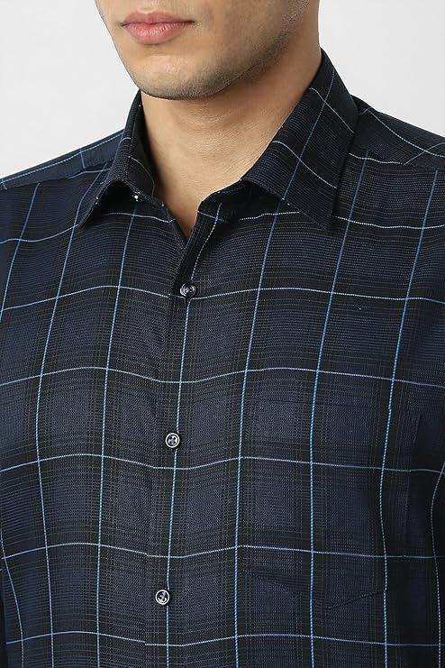Vanheusen Men's Checked Full Sleeve Cotton Formal Shirt