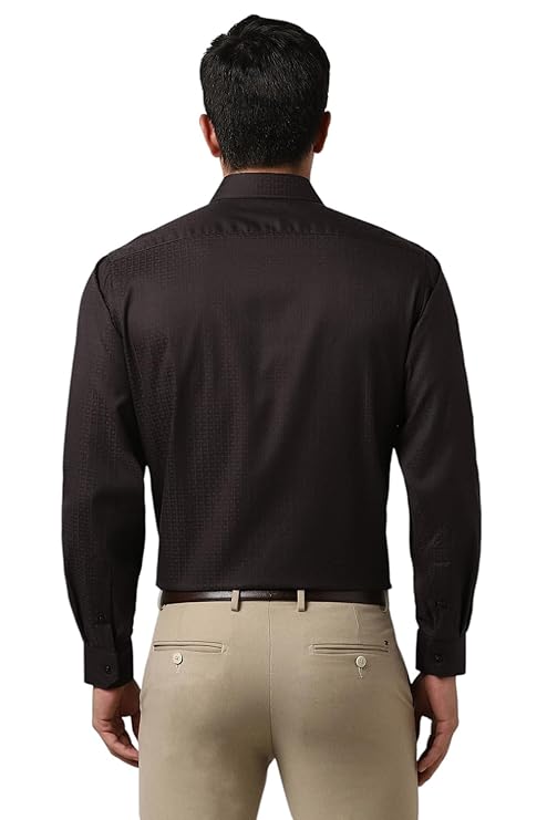 Vanheusen Men's Self Print Full Sleeve Party Wear Formal Shirt