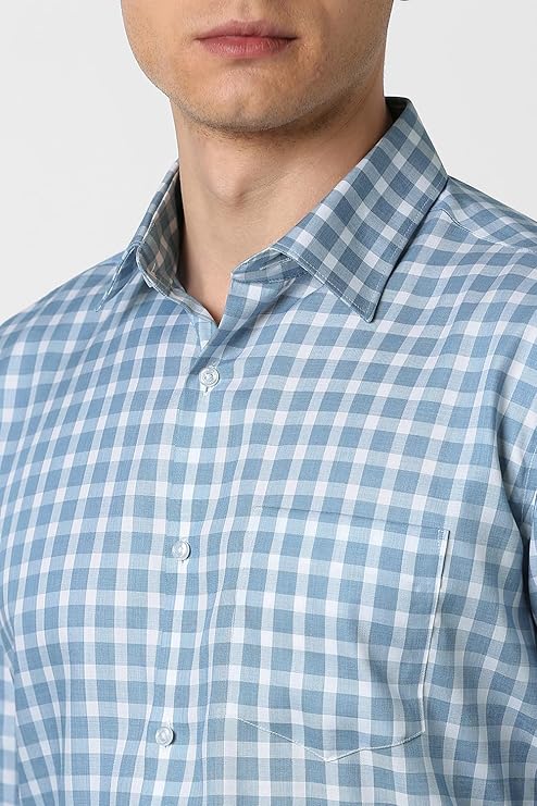 Vanheusen Men's Checked Full Sleeve Cotton Formal Shirt