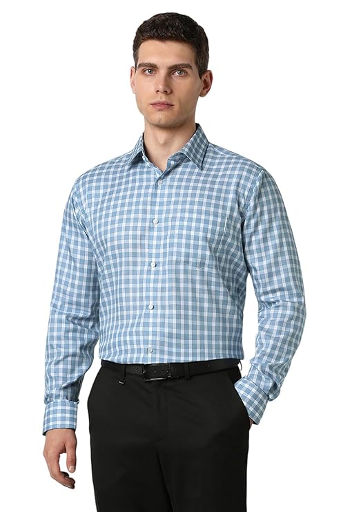 Vanheusen Men's Checked Full Sleeve Cotton Formal Shirt