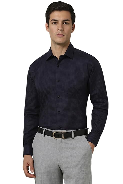 Vanheusen Men's Checked Full Sleeve Cotton Formal Shirt