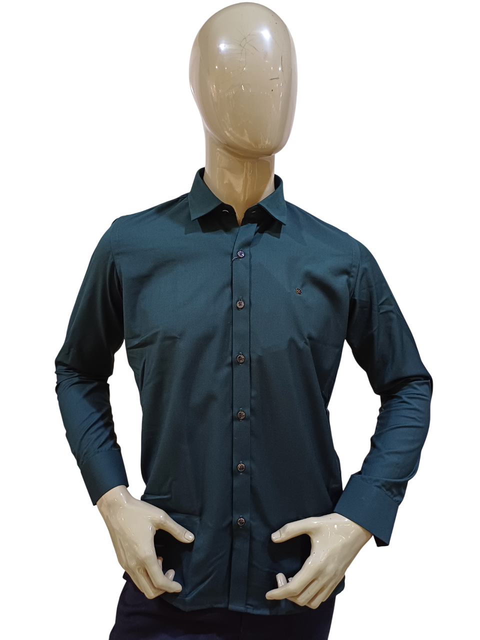 Men's Aqua Blue Party Wear Plain Shirt