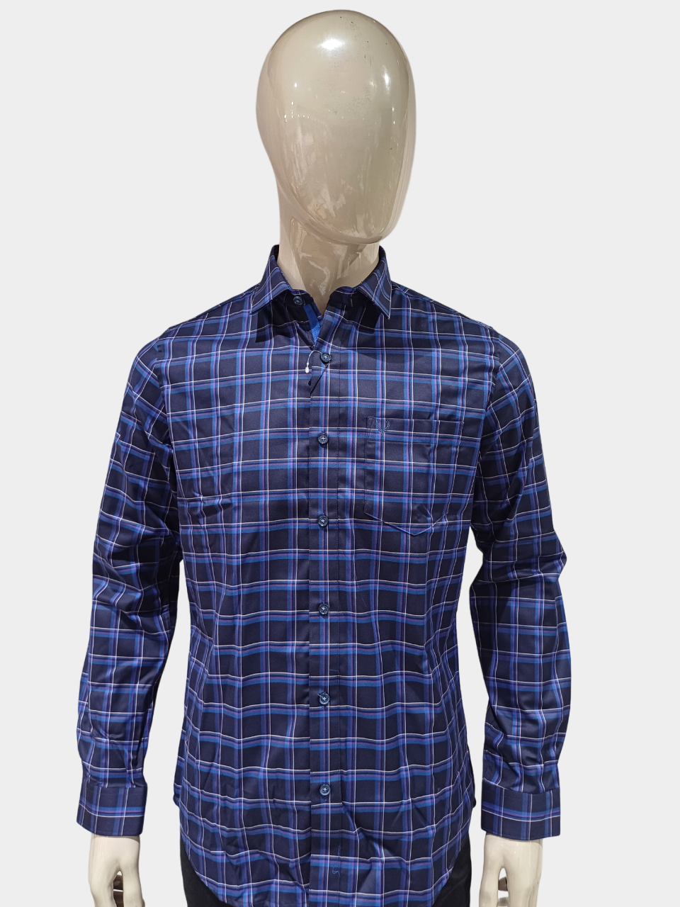 Allen Solly Men's Blue Checkered Full Sleeve Casual Shirt